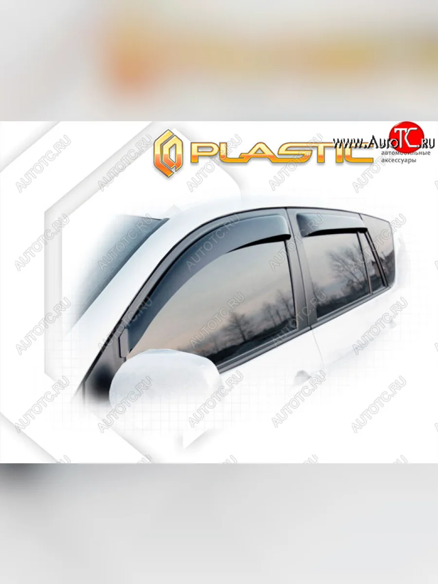 Дефлектора окон CA-Plastic Toyota RAV4 XA30 5 дв. 2-ой рестайлинг (2010-2013) (Classic полупрозрачный, Без хром. молдинга, Крепление только на скотч)  в Самаре Самарской области