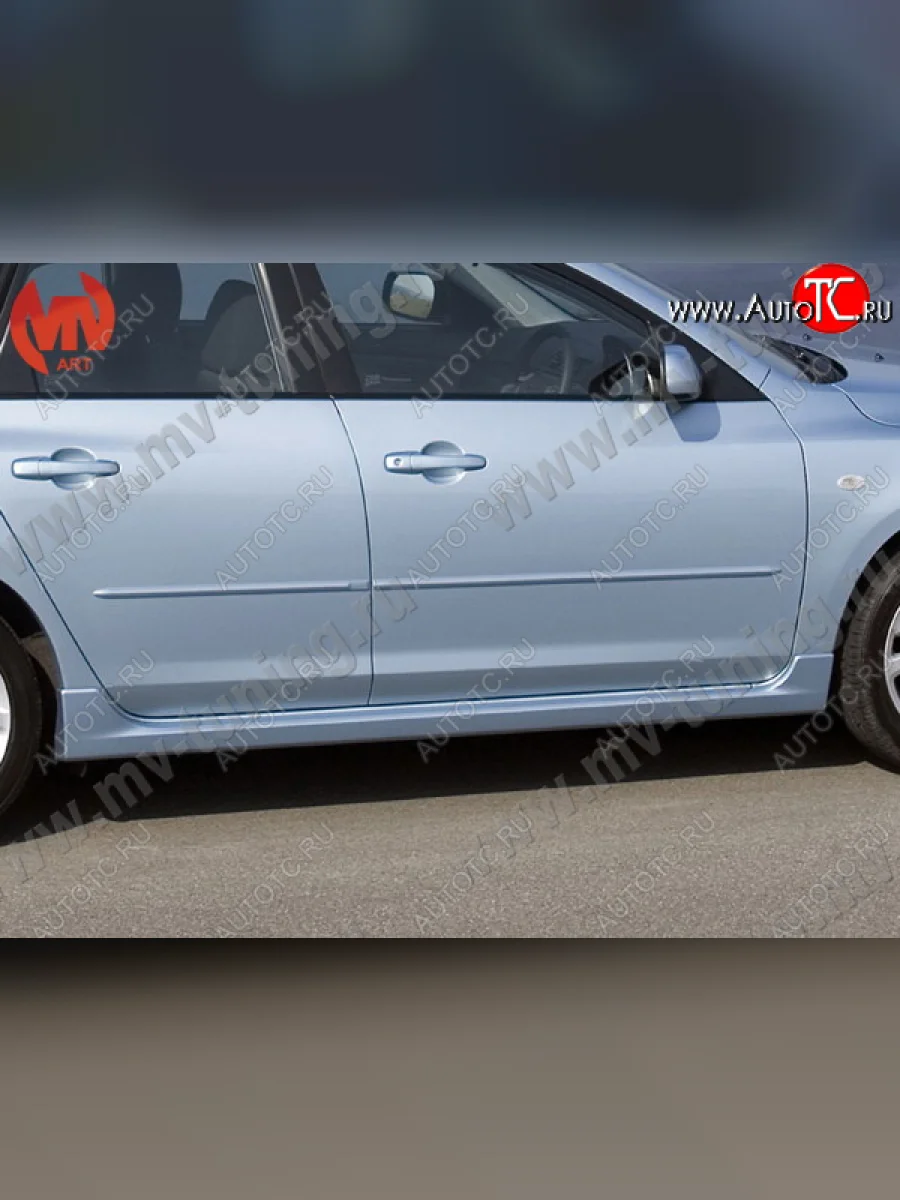 Пороги накладки MV-Tuning Mazda 3/Axela BK дорестайлинг седан (2003-2006) (Неокрашенные)  с доставкой в г. Керчь