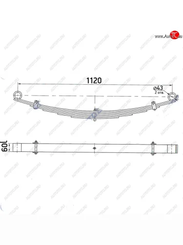 Рессора в сборе передняя (6 листов) GSPARTS Isuzu Elf (NPR75)  дорестайлинг (1993-2004)