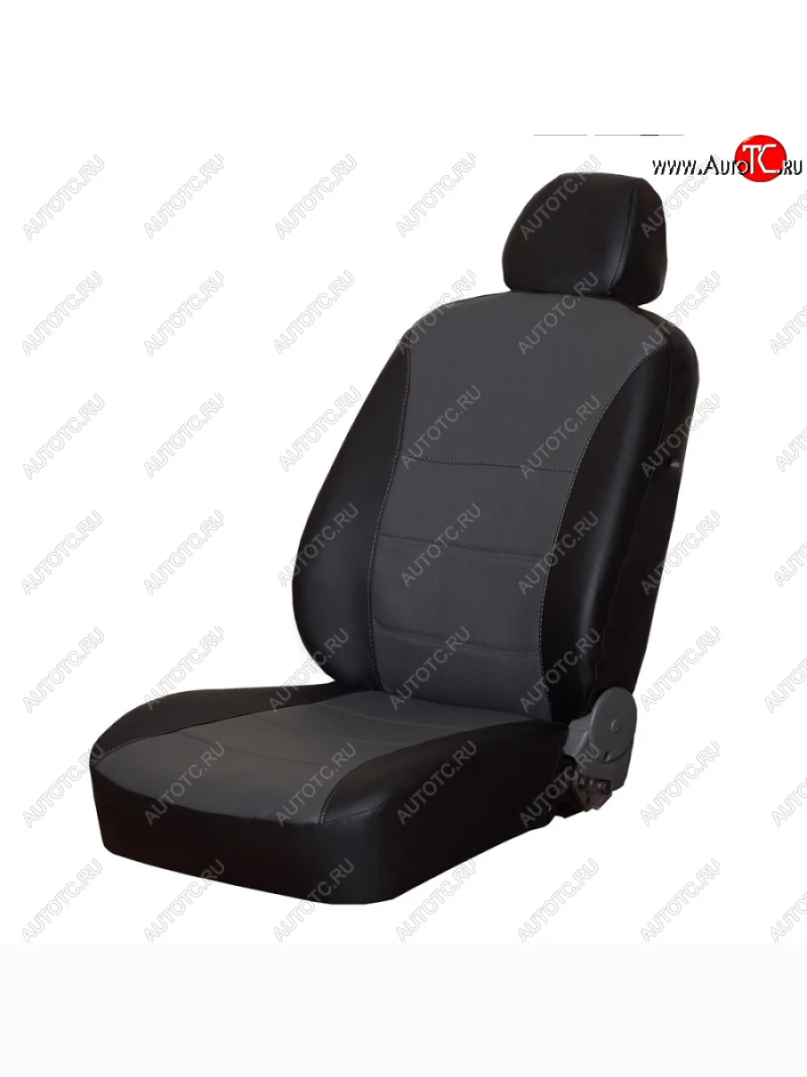 Чехлы сидений (экокожа, спл.) ПЕТРОВ Орегон  Nissan Almera (2012-2019) 3 G15 (черный/серый)  с доставкой в г. Керчь