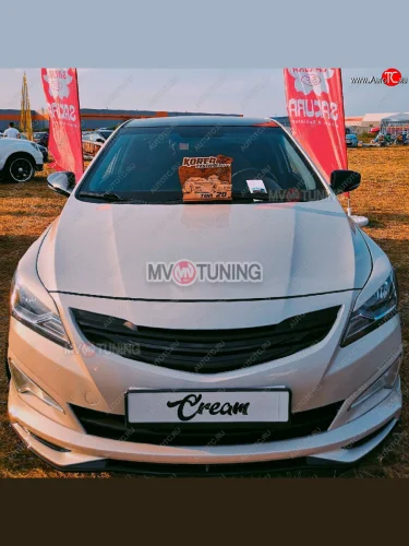 Решётка радиатора ZEUS Hyundai Solaris  RBr (2014-2017) седан рестайлинг, хэтчбэк рестайлинг