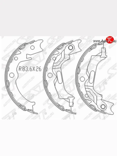 Комплект колодок стояночного тормоза SAT Chevrolet Lacetti ( седан,  универсал,  хэтчбек) (2002-2013)