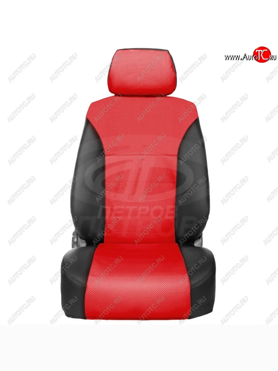 Чехлы сидений универсальные (экокожа) ПЕТРОВ Орегон   (черный/красный)  в Керчи Республика Крым