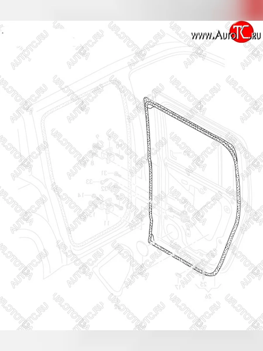 Внешний уплотнитель задней двери VAG  Volkswagen Amarok (2009-2016)  в Перми Пермском крае