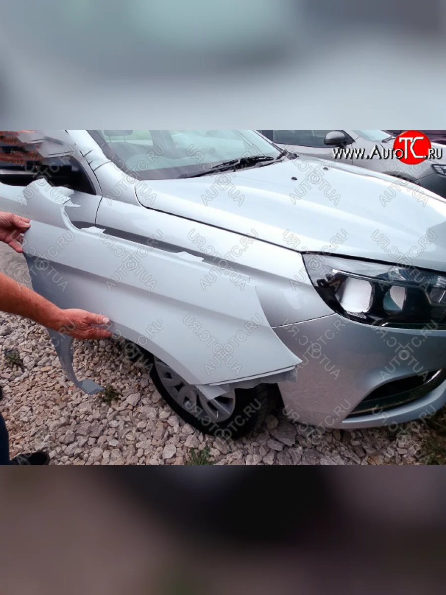 Переднее правое пластиковое крыло АвторитетПласт Лада ВАЗ Веста SW 2181 универсал дорестайлинг (2017-2022) (Неокрашенное)  в Керчи Республика Крым