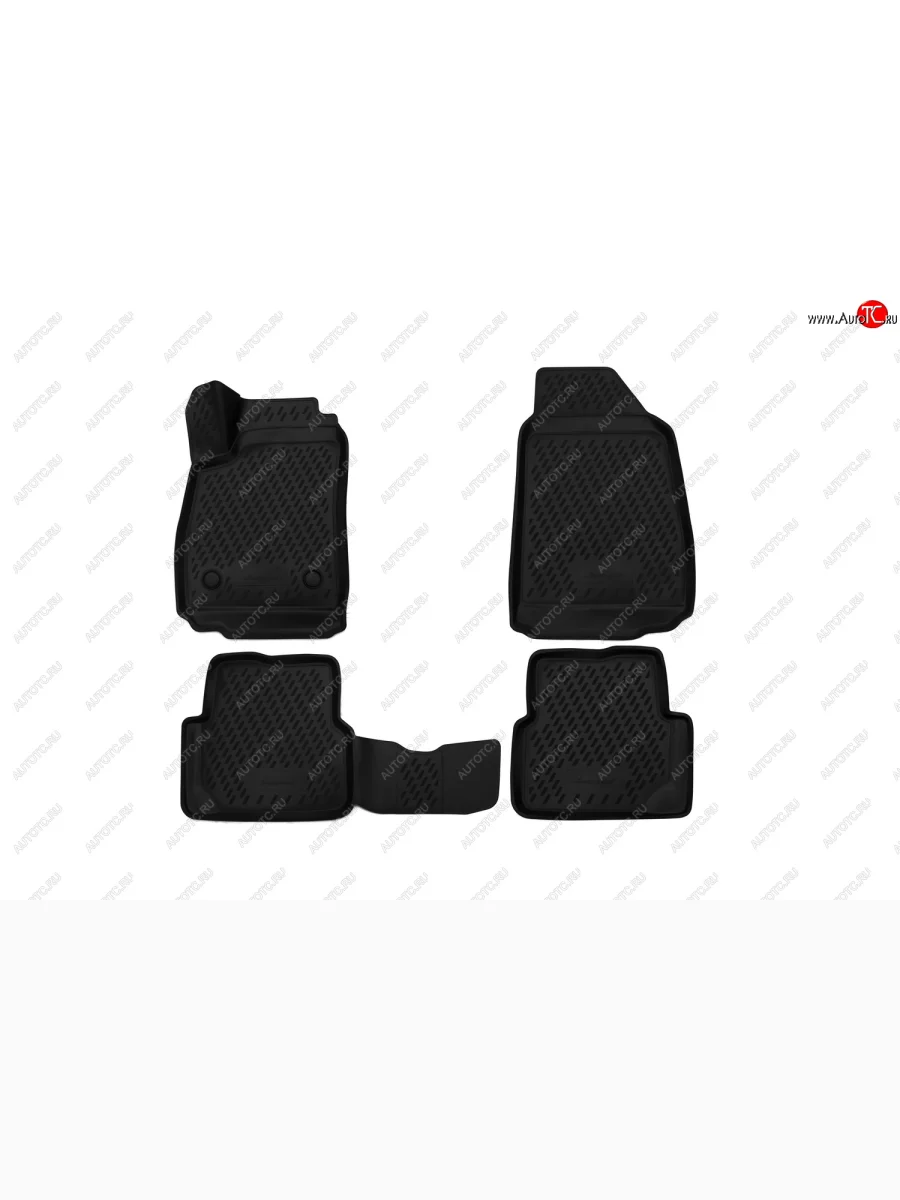 Коврики салона (полиуретан) Element 3D Ravon R4 (2016-2020) (Чёрные)  с доставкой в г. Пермь