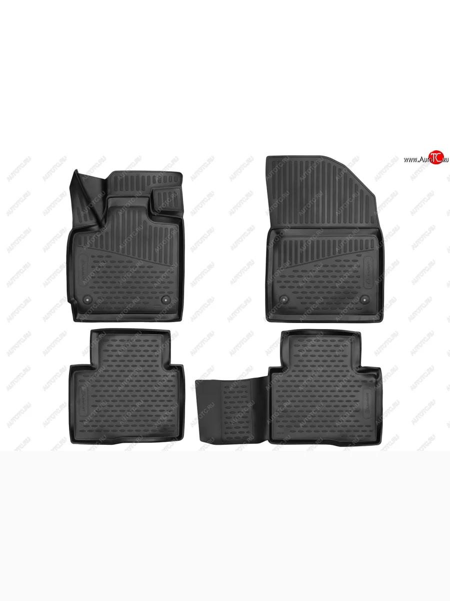 Коврики салона (полиуретан) Element 3D  EXEED TXL (2021-2025) (Чёрные)  в Керчи Республика Крым