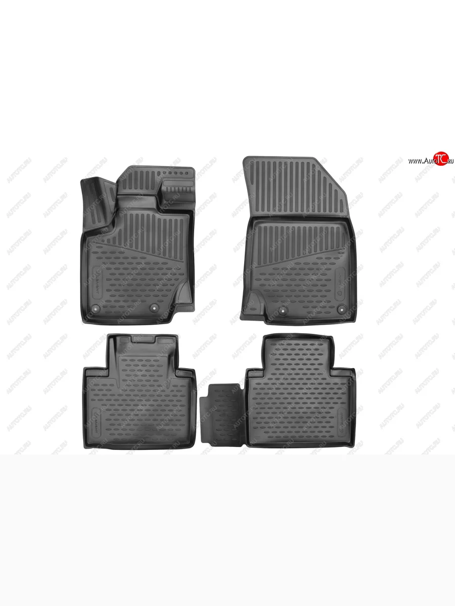 Коврики салона (полиуретан) Element 3D Geely Atlas Pro NL3 (2019-2025) (Чёрные)  с доставкой в г. Керчь