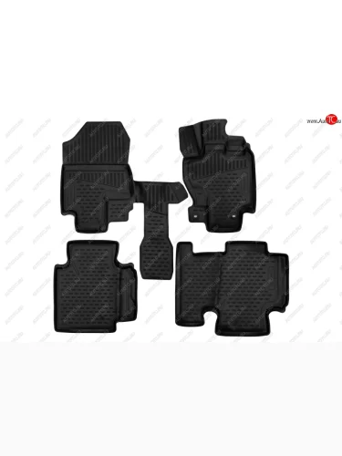 Коврики салона (полиуретан) Element 3D (Чёрные) Honda Freed ( GB3,GB4,  GP3,GB3,GB4) (2008-2016) минивэн дорестайлинг, минивэн 1-ый рестайлинг, минивэн 2-ой рестайлинг