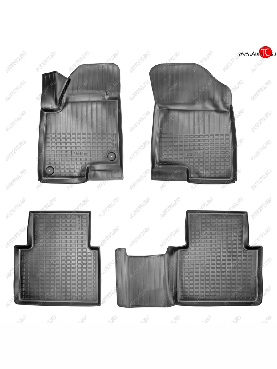 Коврики салона (полиуретан, полный привод) Unidec Haval Jolion дорестайлинг (2020-2024) (Чёрные)  с доставкой в г. Керчь