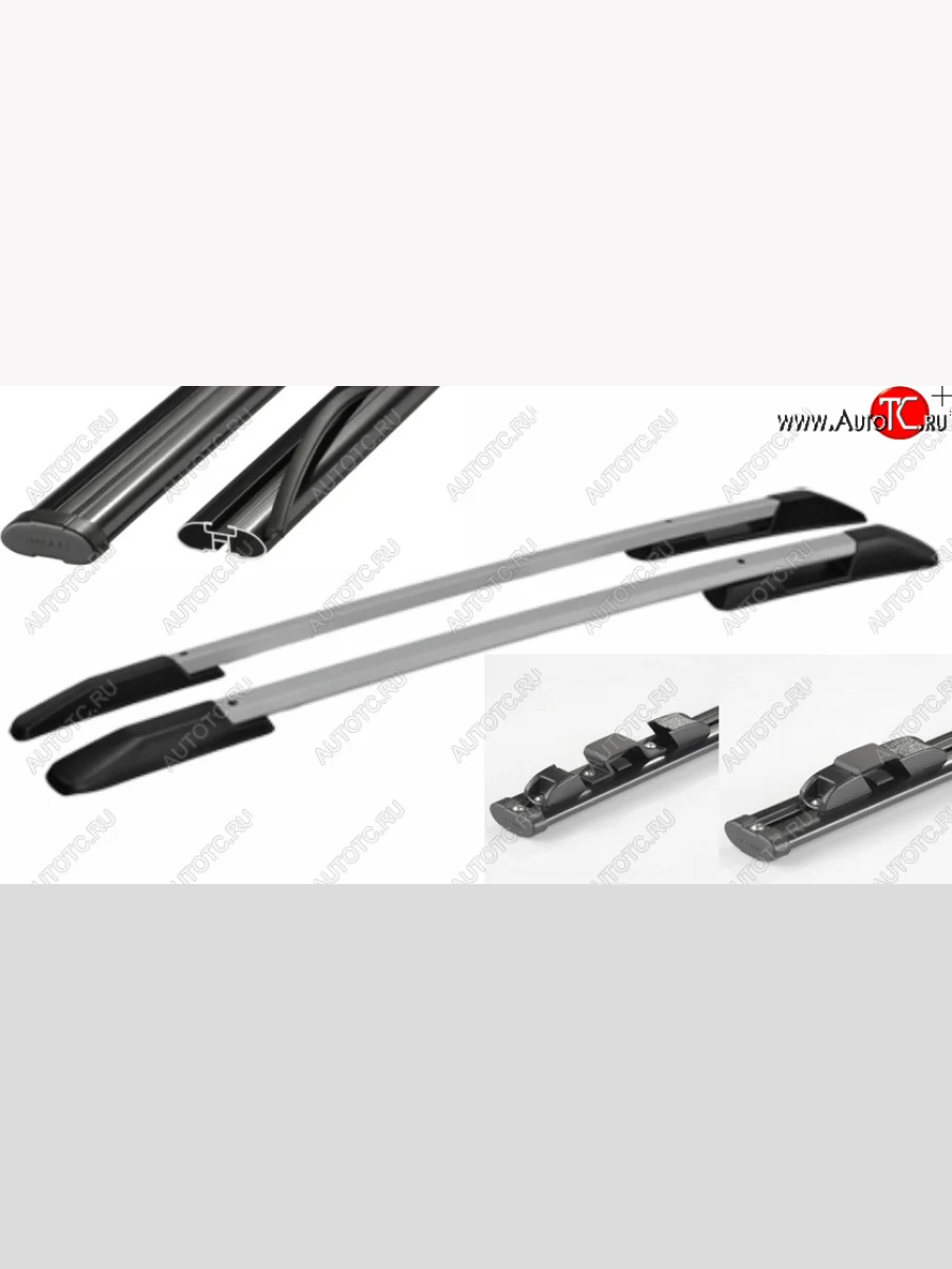 Рейлинги АПС Лада ВАЗ XRAY (2016-2022) (Черно-серые с черными поперечинами, крепление скоба, L1300)  в Воронеже Воронежской области