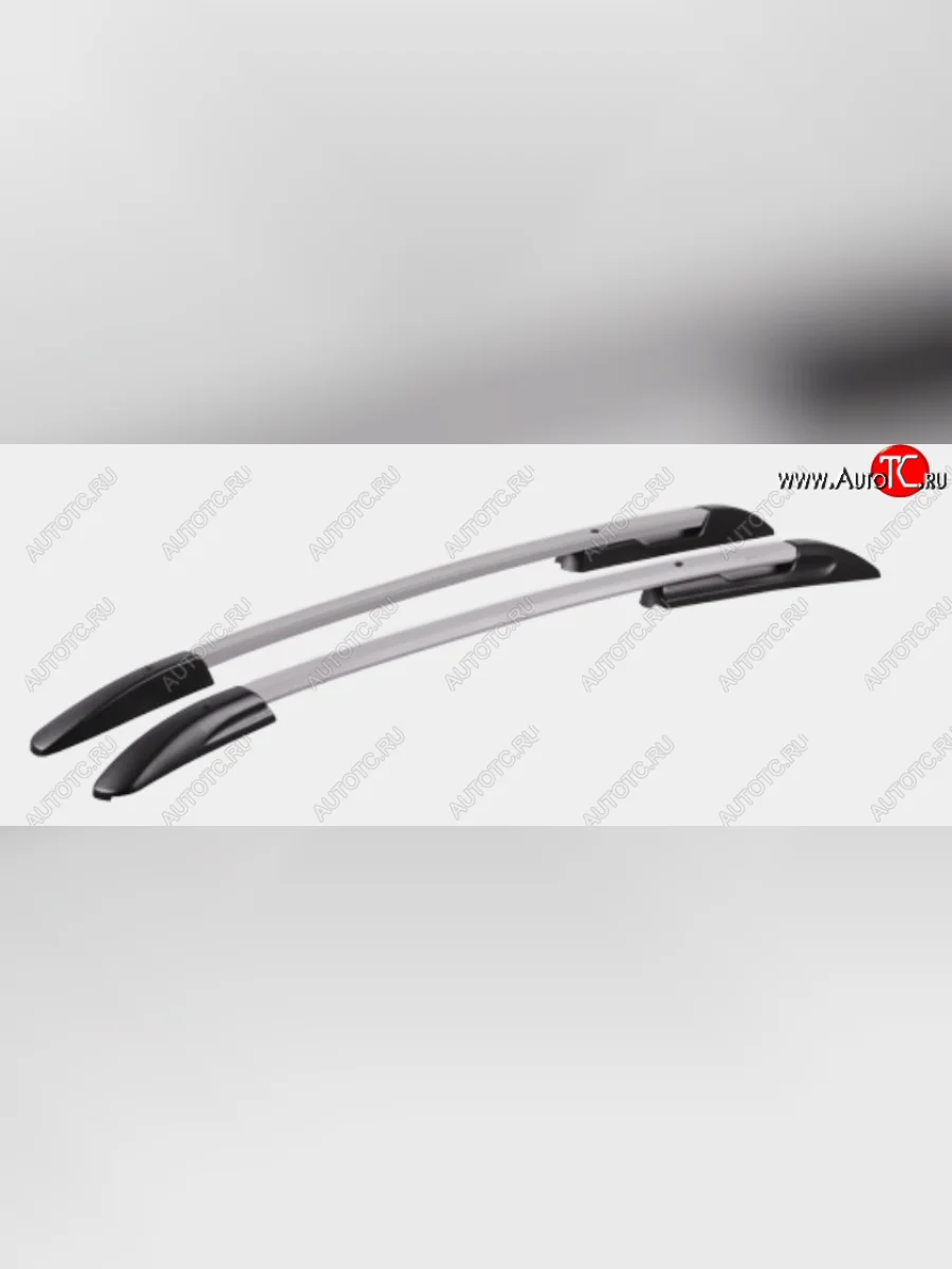 Комплект рейлингов АПС Hyundai Solaris RBr хэтчбэк дорестайлинг (2010-2014) (Черно-серые, поперечины серые, крепление скоба, L1300)  с доставкой в г. Керчь