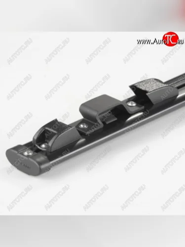 Комплект рейлингов АПС (Серебристые, поперечины черные, крепление скоба, L1300) Hyundai Solaris  RBr (2010-2017) хэтчбэк дорестайлинг, хэтчбэк рестайлинг