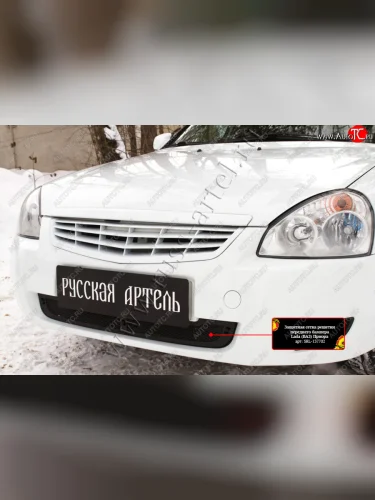Комплект защиты (сетка и зимняя заглушка) в передний бампер Русская Артель Лада ВАЗ Приора  2172 (2013-2015) хэтчбек рестайлин