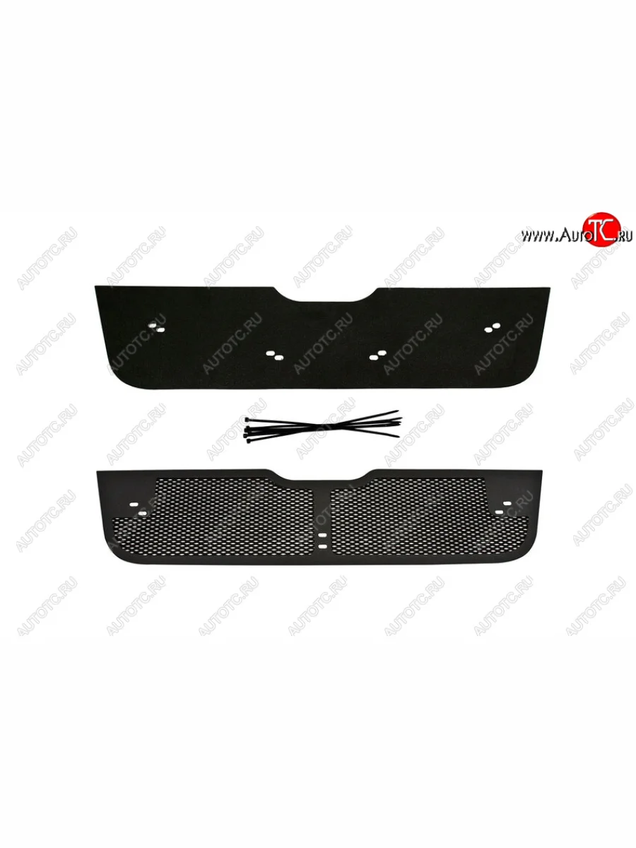 Комплект защиты (сетка и зимняя заглушка) в передний бампер Русская Артель Nissan Qashqai 1 J10 дорестайлинг (2007-2010) (Поверхность текстурная)  в Перми Пермском крае