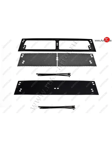 Комплект защиты (сетка и зимняя заглушка) в передний бампер Русская Артель (Поверхность текстурная) KIA Rio  3 QB (2015-2017) рестайлинг седан