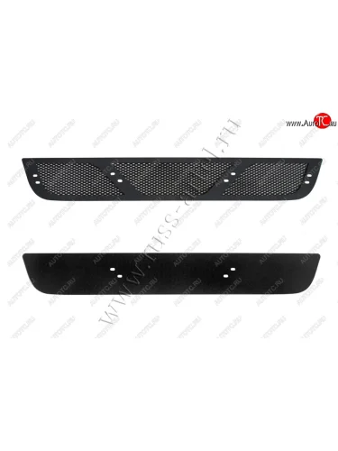 Комплект защиты (сетка и зимняя заглушка) в передний бампер Русская Артель (Поверхность текстурная) Nissan Pathfinder  R51 (2009-2014) рестайлинг