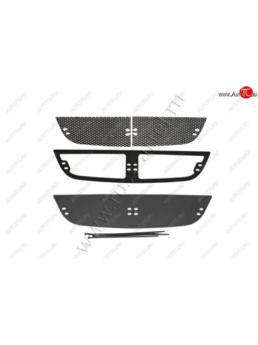 Комплект защиты (сетка и зимняя заглушка) в передний бампер Русская Артель (Поверхность текстурная) Nissan Almera Classic  B10 (2006-2013) седан