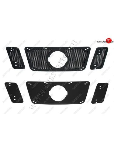 Комплект защиты (сетка и зимняя заглушка) решётки радиатора Русская Артель (Поверхность текстурная) Nissan Pathfinder  R51 (2009-2014) рестайлинг