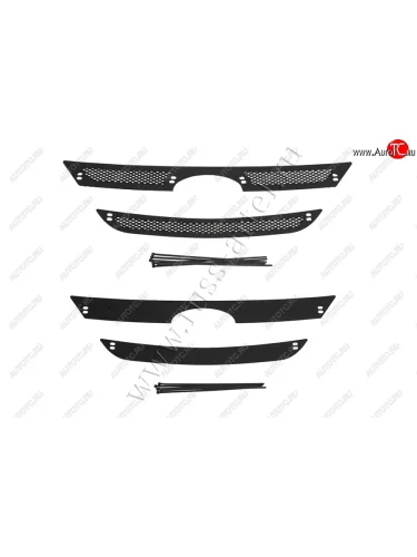 Комплект защиты (сетка и зимняя заглушка) решётки радиатора Русская Артель (Поверхность текстурная) Лада ВАЗ Ларгус дорестайлинг R90 (2012-2021)