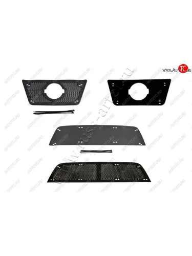 Комплект сетка и зимняя заглушка решетки радиатора и переднего бампера Русская Артель (Поверхность текстурная) Nissan Terrano  D10 (2013-2016) дорестайлинг