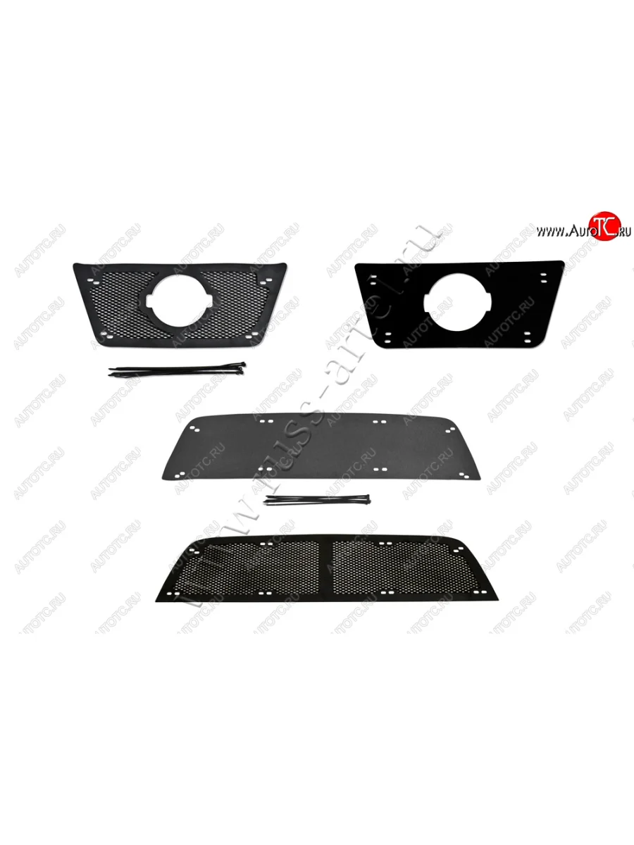 Комплект сетка и зимняя заглушка решетки радиатора и переднего бампера Русская Артель Nissan Terrano D10 дорестайлинг (2013-2016) (Поверхность текстурная)  в Керчи Республика Крым