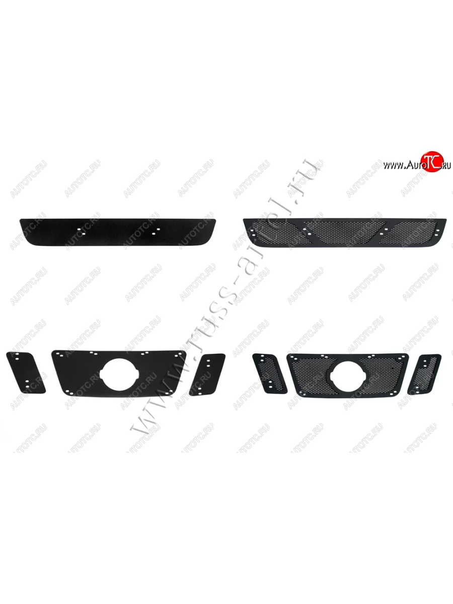 Комплект сетка и зимняя заглушка решетки радиатора и переднего бампера Русская Артель Nissan Pathfinder R51 рестайлинг (2009-2014) (Поверхность текстурная)  в Перми Пермском крае