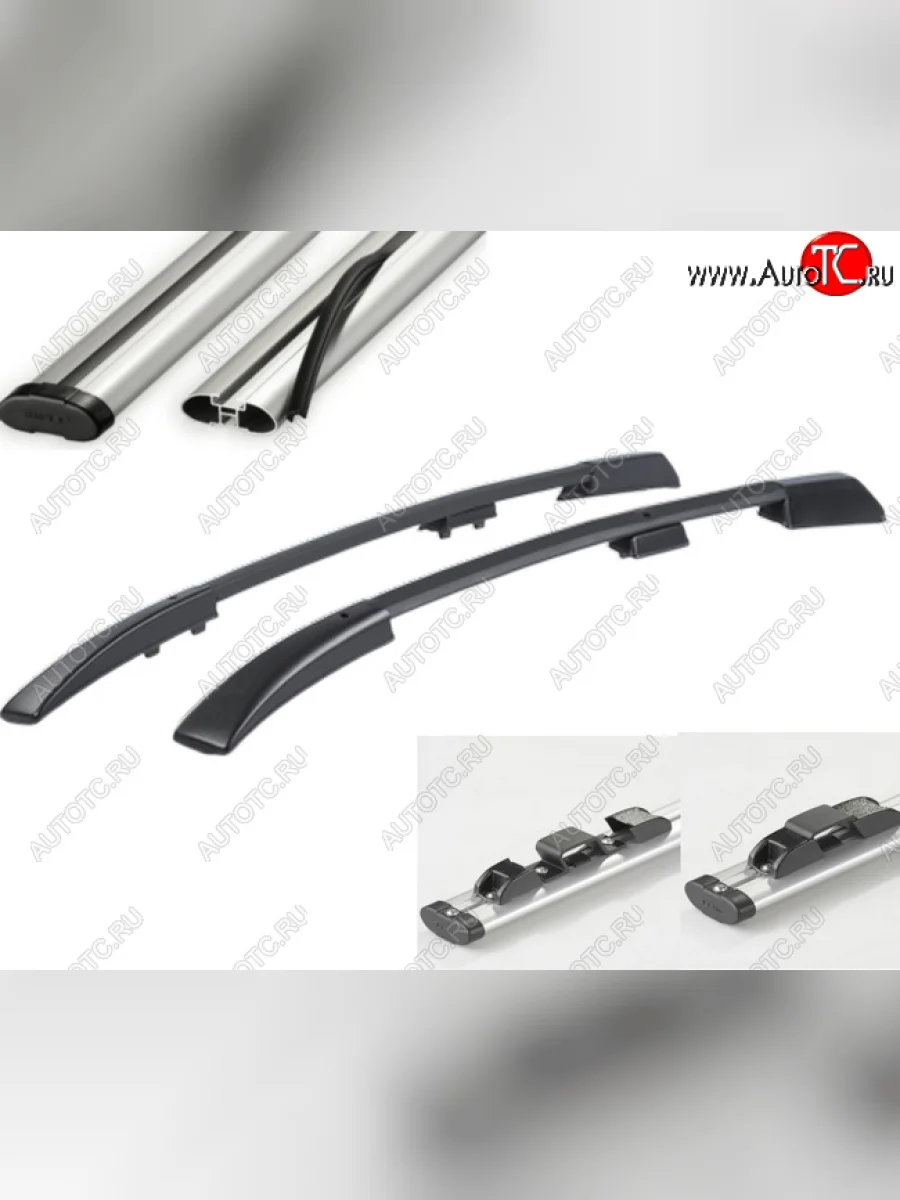 Рейлинги АПС  Opel Astra (2004-2015) H (Черные с серыми поперечинами, крепление скоба, L1300)  в Самаре Самарской области