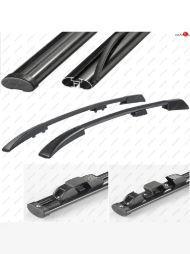 Рейлинги АПС (Черные с черными поперечинами, крепление скоба, L1300) Opel Astra  H (2004-2015) хэтчбек 5дв дорестайлинг, хэтчбек 5дв рестайлинг