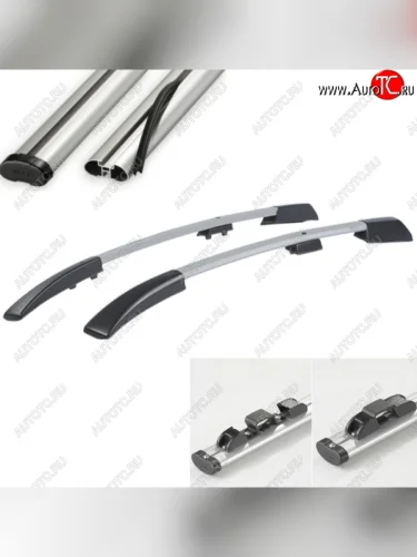 Рейлинги АПС (Черно-серые с серыми поперечинами, крепление скоба, L1300) Opel Astra  H (2004-2015) хэтчбек 5дв дорестайлинг, хэтчбек 5дв рестайлинг