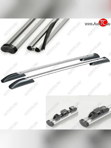 Рейлинги АПС (Черно-серые с серыми поперечинами, крепление скоба, L1300) KIA Soul PS дорестайлинг (2014-2016)