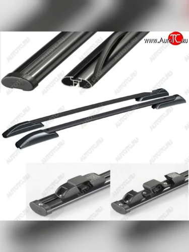 Рейлинги АПС (Черные с черными поперечинами, крепление скоба, L1300) KIA Soul PS дорестайлинг (2014-2016)