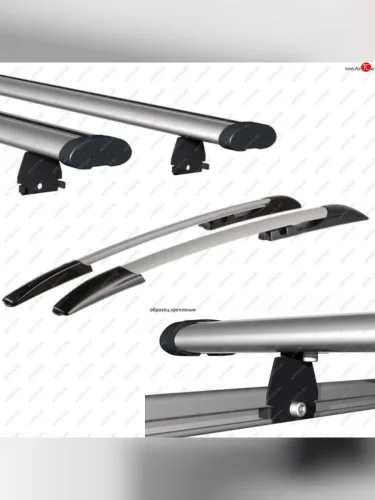 Рейлинги АПС (Черно-серые с серыми поперечинами, крепление винтовым соединением в паз, L1300) KIA Ceed  3 CD (2018-2025) хэтчбэк