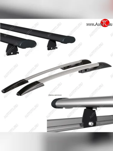 Рейлинги АПС (Черно-серые с черными поперечинами, крепление винтовым соединением в паз, L1300) KIA Ceed  3 CD (2018-2025) хэтчбэк