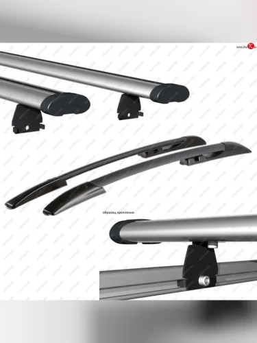 Рейлинги АПС (Черные с серыми поперечинами, крепление винтовым соединением в паз, L1300) KIA Ceed  3 CD (2018-2025) хэтчбэк
