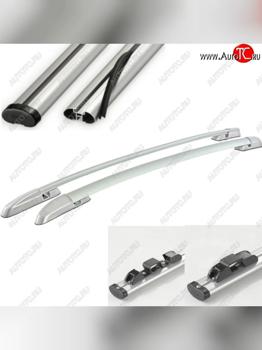 Рейлинги АПС  Toyota RAV4 (2012-2019) XA40 (Серебристые с серыми поперечинами, крепление скоба, L1300)  в Самаре Самарской области