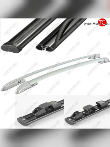 Рейлинги АПС (Серебристые с черными поперечинами, крепление скоба, L1300) Toyota RAV4 XA40 5 дв. дорестайлинг (2012-2015)