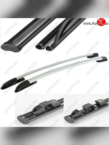 Рейлинги АПС (Черно-серые с черными поперечинами, крепление скоба, L1300) Toyota RAV4 XA40 5 дв. дорестайлинг (2012-2015)