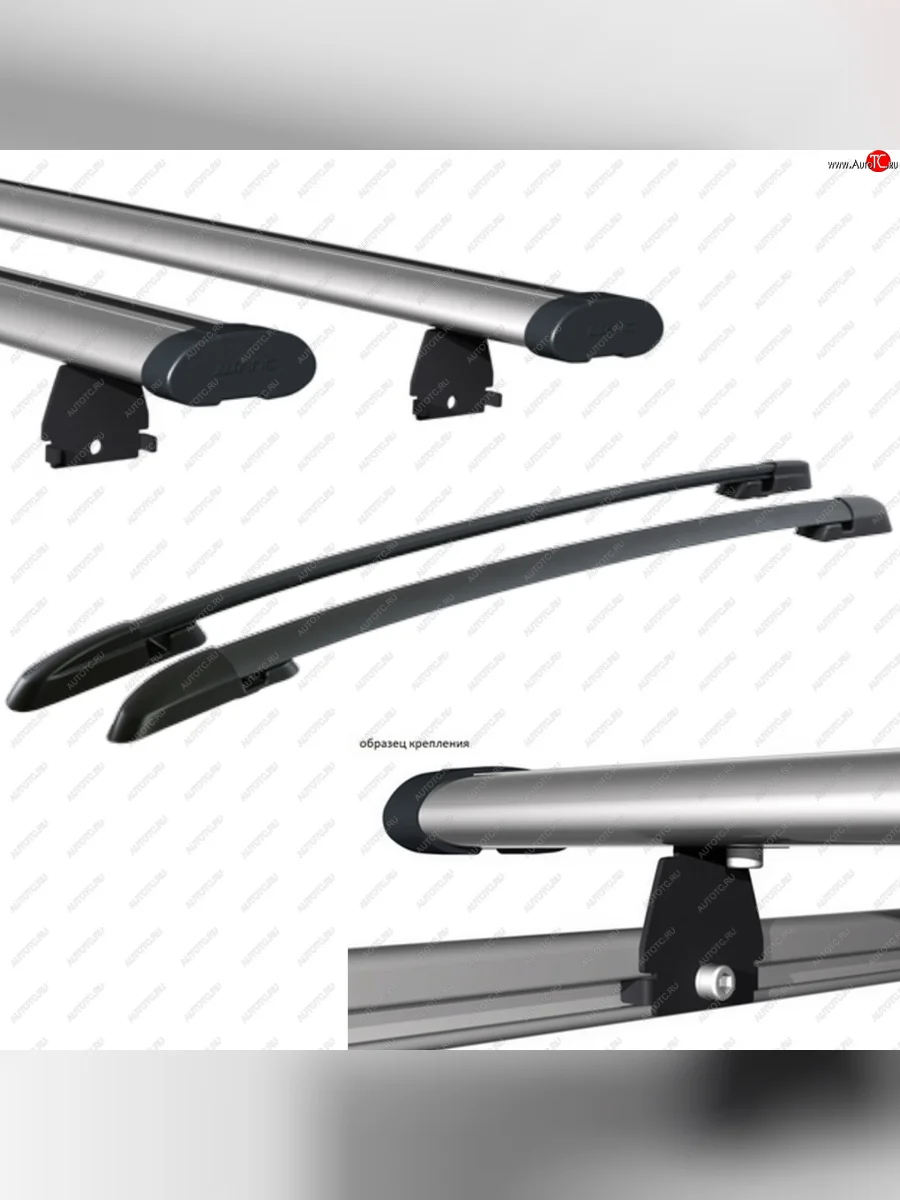 Рейлинги АПС  Toyota RAV4 (2012-2019) XA40 (Черные с серыми поперечинами, крепление винтовым соединением в паз, L1300)  в Самаре Самарской области