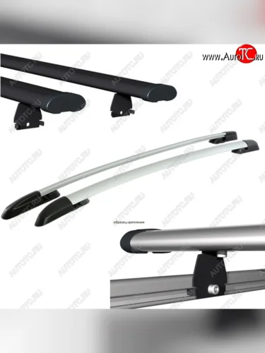 Рейлинги АПС (Черно-серые с черными поперечинами, крепление винтовым соединением в паз, L1300) Toyota RAV4 XA40 5 дв. дорестайлинг (2012-2015)