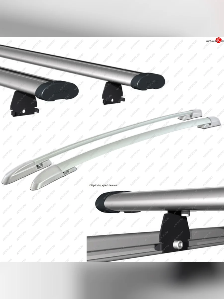 Рейлинги АПС  Toyota RAV4 (2012-2019) XA40 (Серебристые с серыми поперечинами, крепление винтовым соединением в паз, L1300)  в Самаре Самарской области