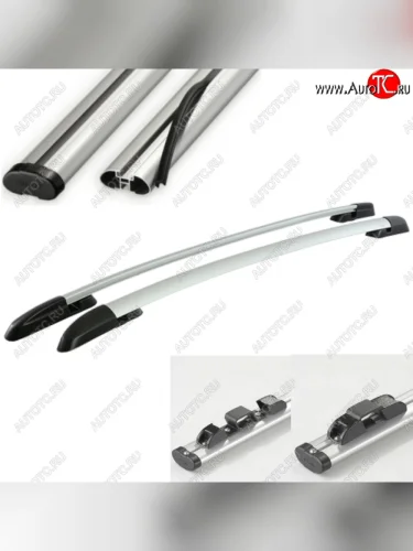 Рейлинги АПС (Черно-серые с серыми поперечинами, крепление скоба, L1300) Toyota RAV4 ( XA305,  XA30) (2005-2013) 5 дв. дорестайлинг, 5 дв. 2-ой рестайлинг