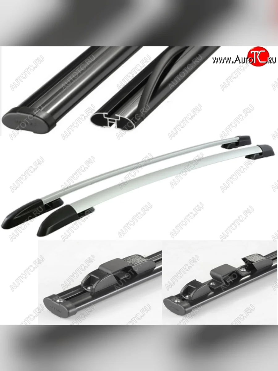 Рейлинги АПС  Toyota RAV4 (2005-2013) XA305, XA30 (Черно-серые с черными поперечинами, крепление скоба, L1300)  в Самаре Самарской области