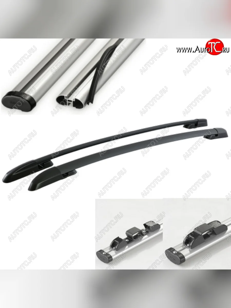 Рейлинги АПС  Toyota RAV4 (2005-2013) XA305, XA30 (Черные с серыми поперечинами, крепление скоба, L1300)  в Самаре Самарской области