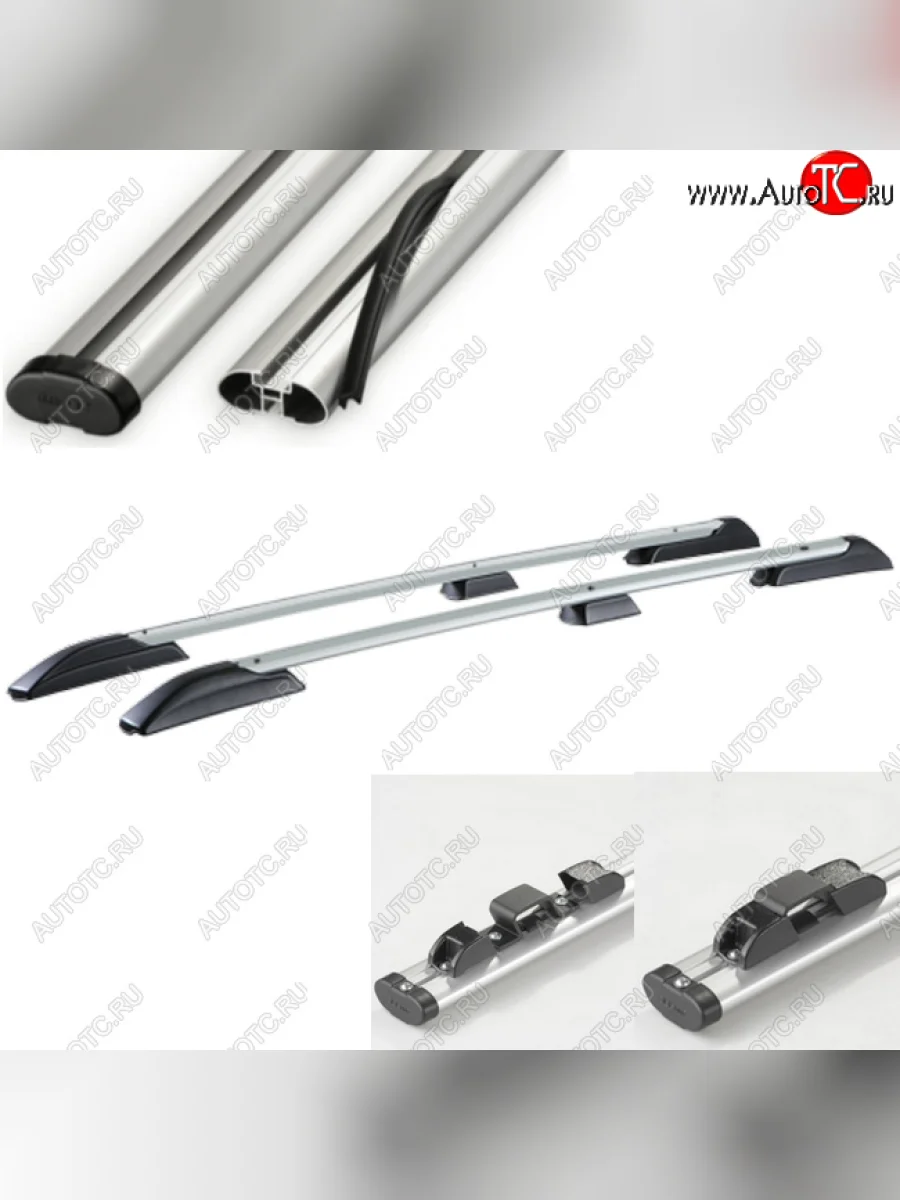 Рейлинги АПС  Toyota Land Cruiser Prado (2009-2025) J150 (Черно-серые с серыми поперечинами, крепление скоба, L1300)  в Самаре Самарской области