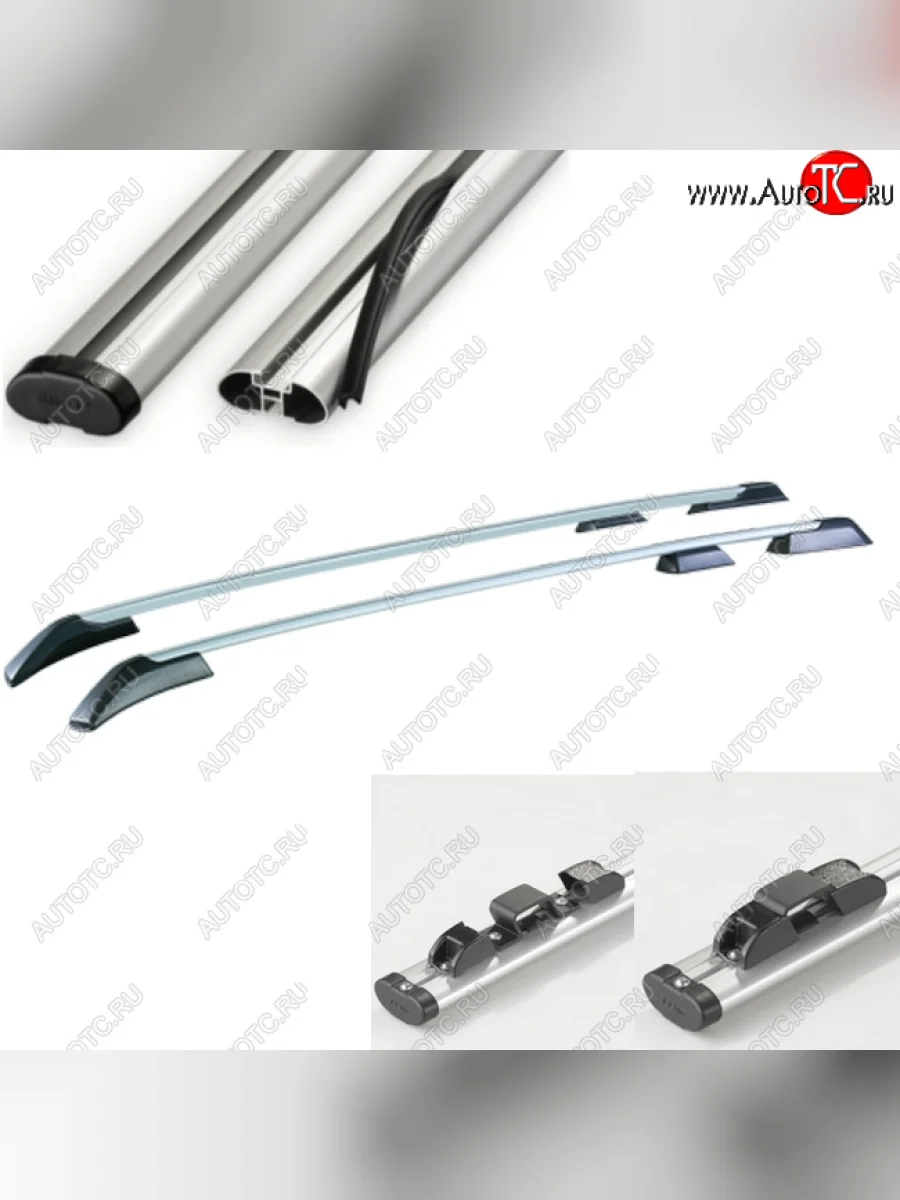 Рейлинги АПС  Land Rover Freelander (2006-2012) L359 (Черно-серые с серыми поперечинами, крепление скоба, L1300)  в Самаре Самарской области