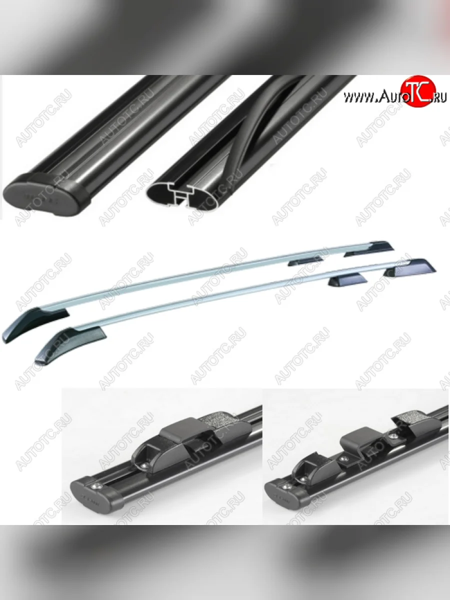 Рейлинги АПС  Land Rover Freelander (2006-2012) L359 (Черно-серые с черными поперечинами, крепление скоба, L1300)  в Самаре Самарской области