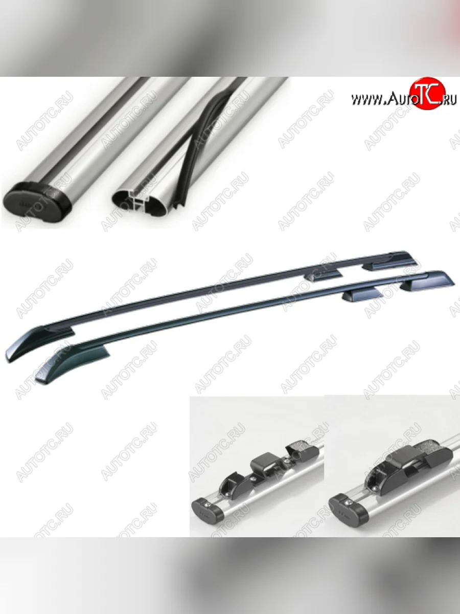 Рейлинги АПС  Land Rover Freelander (2006-2012) L359 (Черные с серыми поперечинами, крепление скоба, L1300)  в Самаре Самарской области