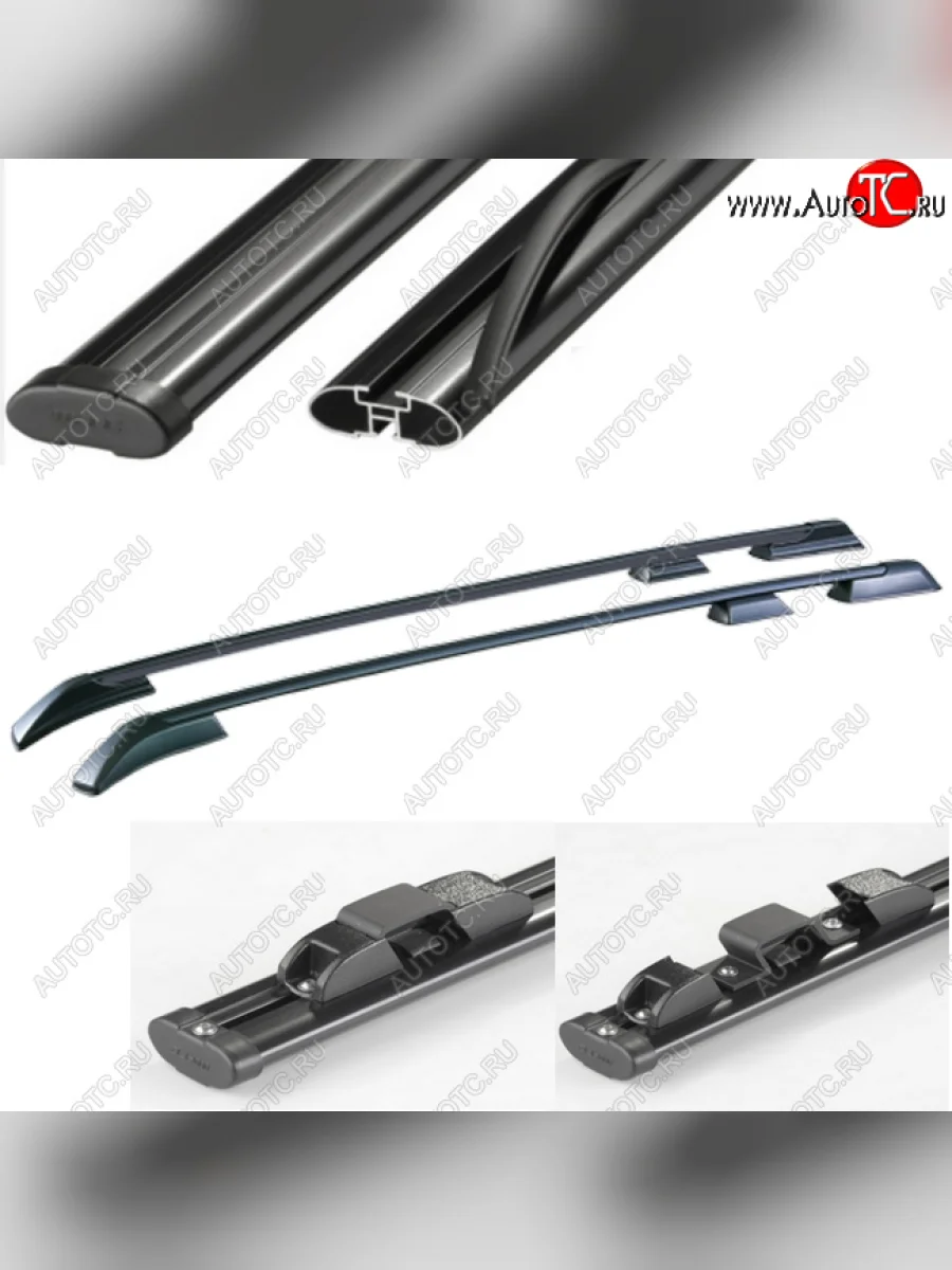 Рейлинги АПС  Land Rover Freelander (2006-2012) L359 (Черные с черными поперечинами, крепление скоба, L1300)  в Самаре Самарской области