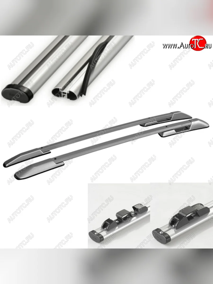 Комплект рейлингов АПС  Land Rover Range Rover Evoque (2011-2018) 1 L538 (Серебристые с серыми поперечинами, крепление скоба, L1300)  с доставкой в г. Керчь